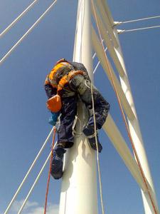 Abseilers working on British Rail painting
