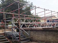 Scaffolding prior to heat shrink wrapping